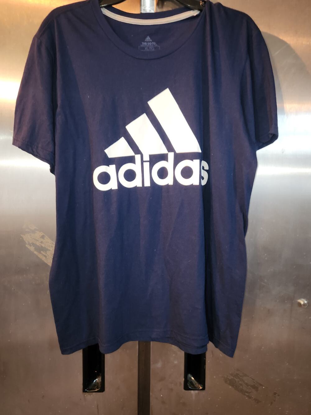 Adidas Men's XL Navy Blue ClimaLite Performance T-Shirt Logo Tee